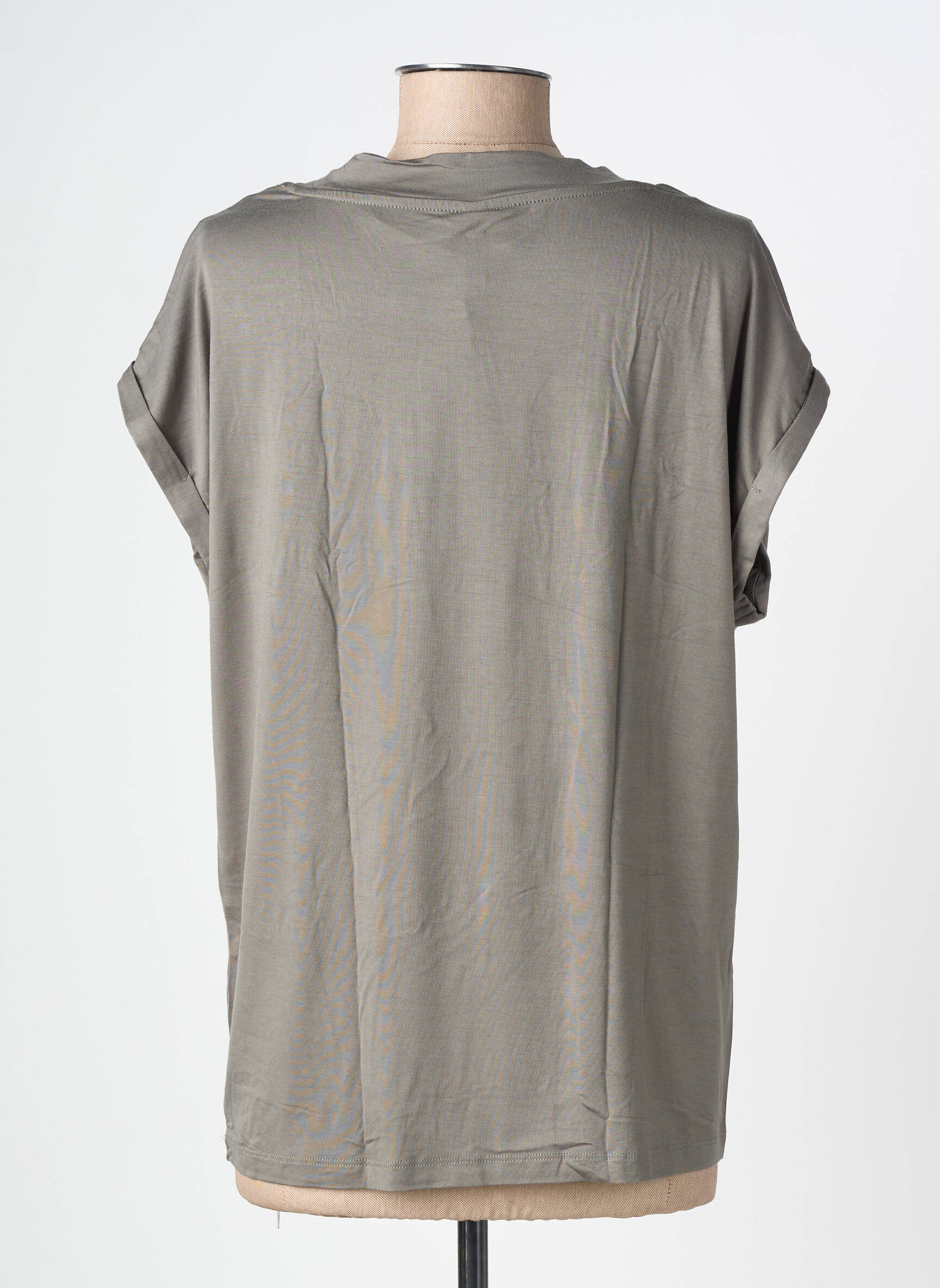 T-shirt col v manches courtes vert SOYACONCEPT femme
