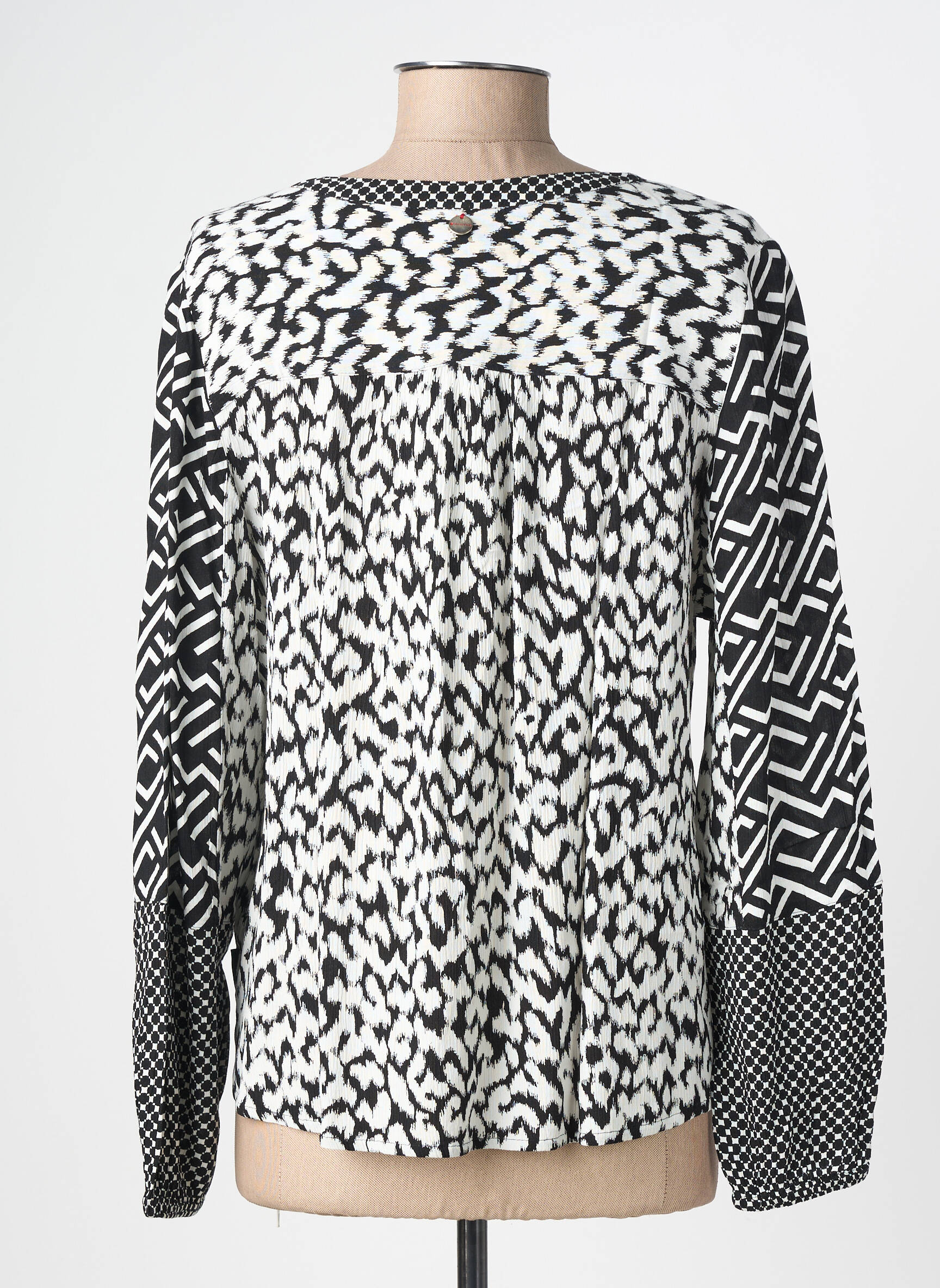 Top tissage crêpe manches longues noir STREET ONE femme