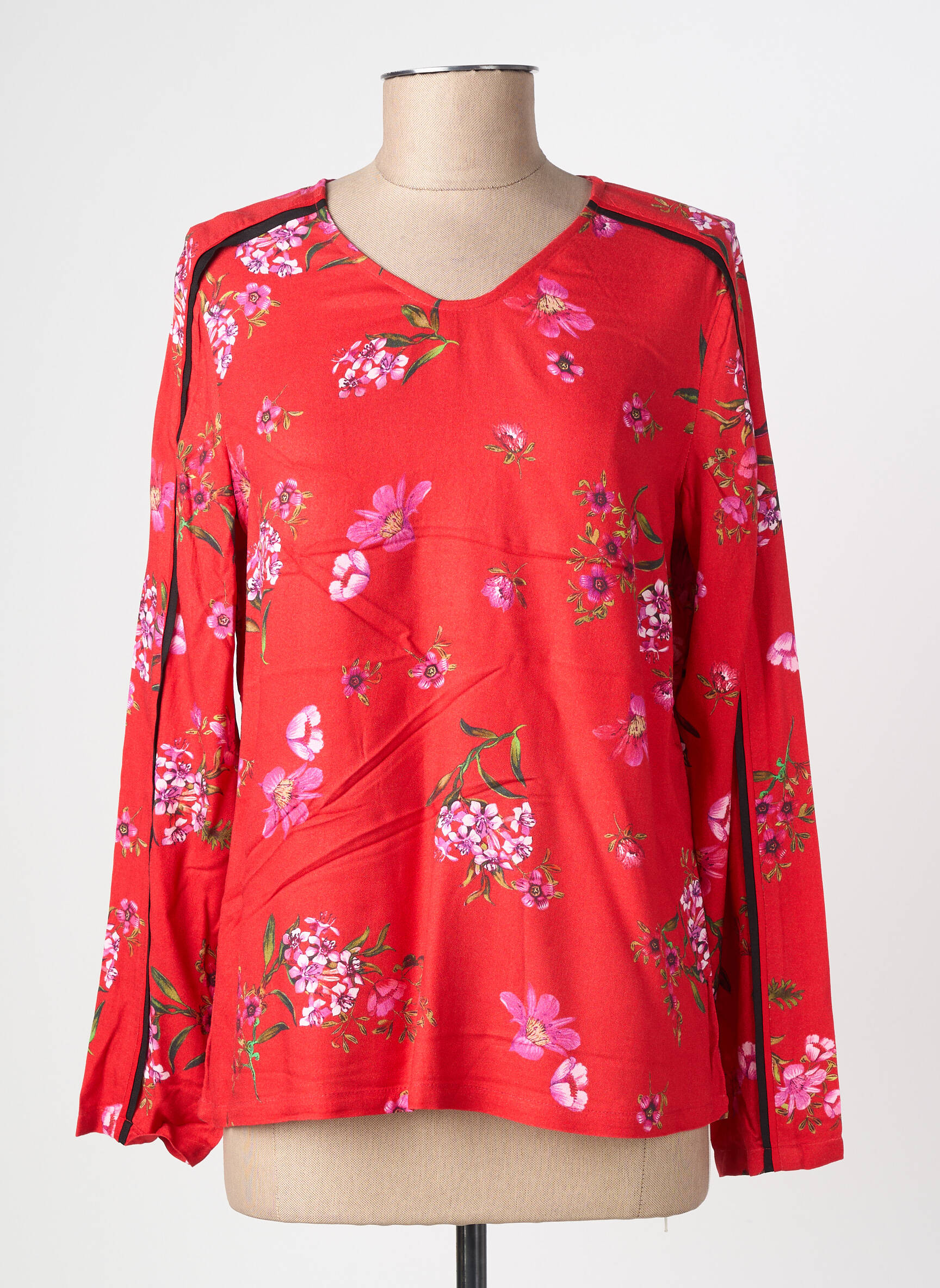 Blouse imprimé fleurs manches longues rouge STREET ONE femme