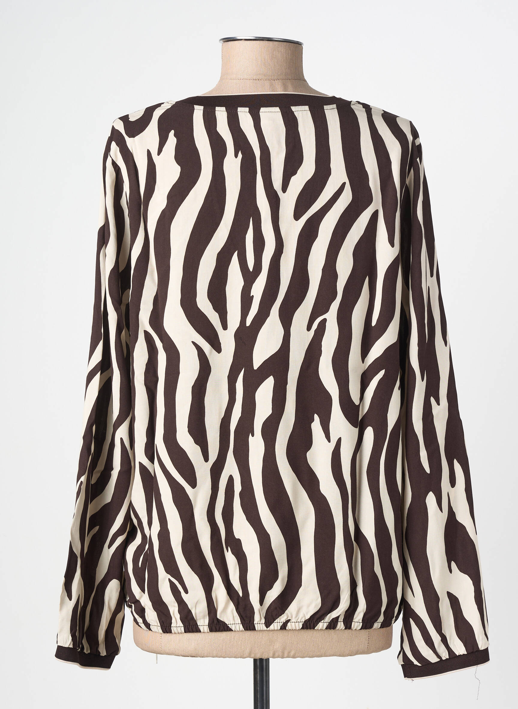 Blouse tissage popeline manches longues marron STREET ONE femme