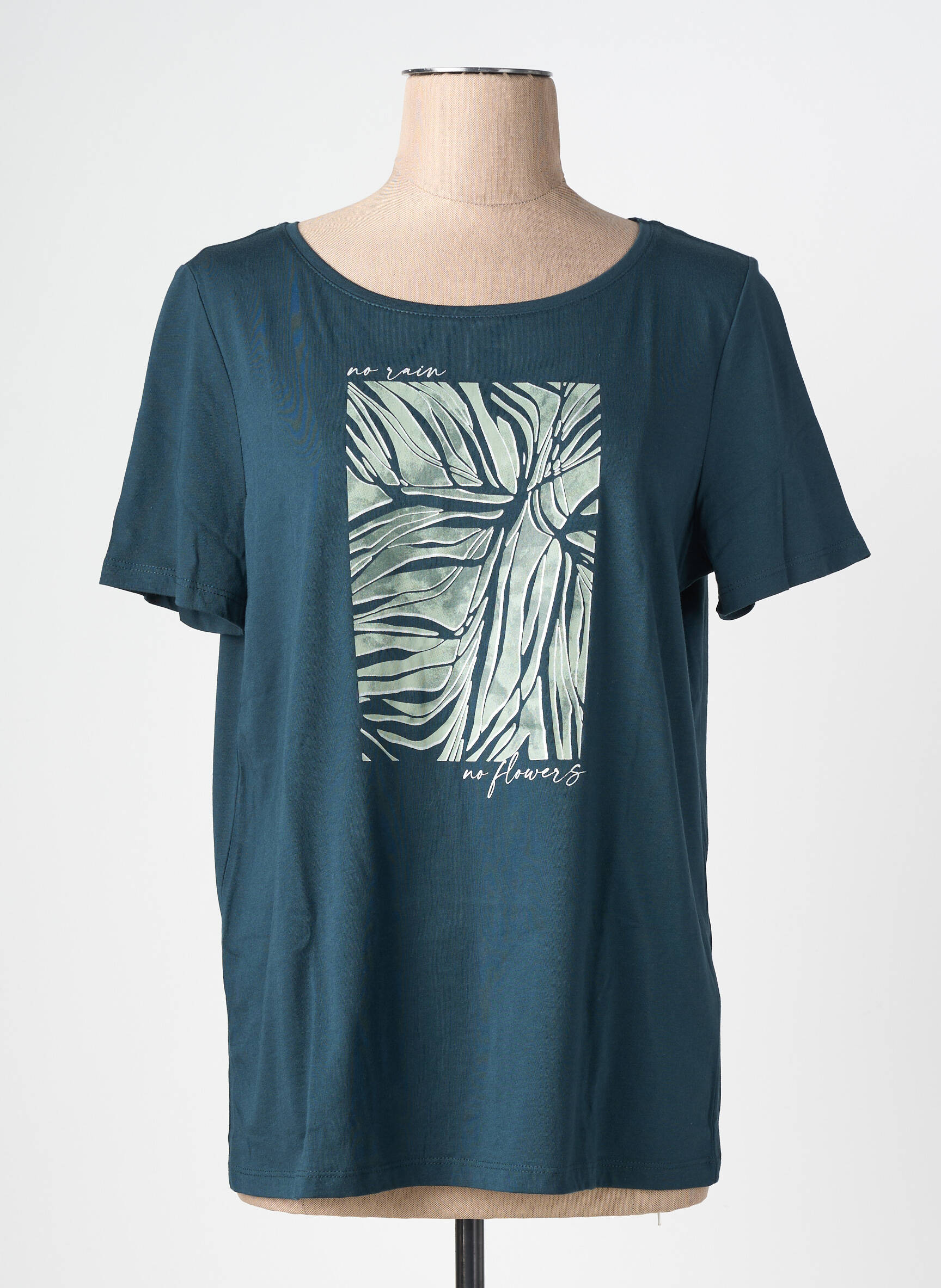 T-shirt coupe droite manches courtes vert STREET ONE femme