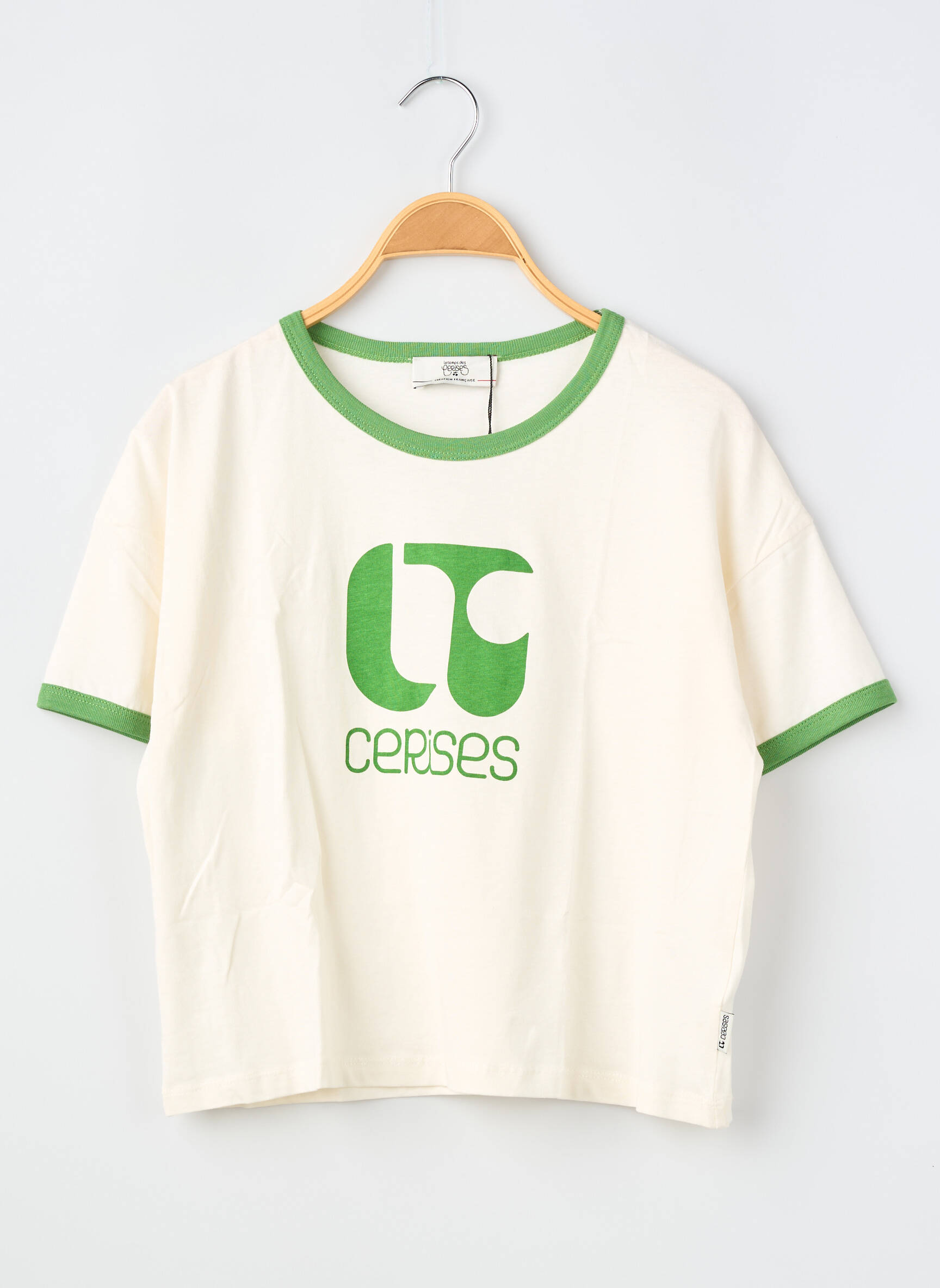 T-shirt stretch manches courtes vert LE TEMPS DES CERISES fille