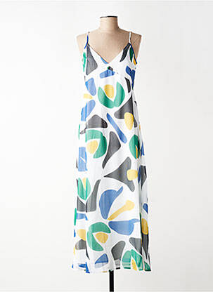 Robe longue manches bretelles ajustables fines bretelles blanc LES TROPEZIENNES PAR M.BELARBI femme