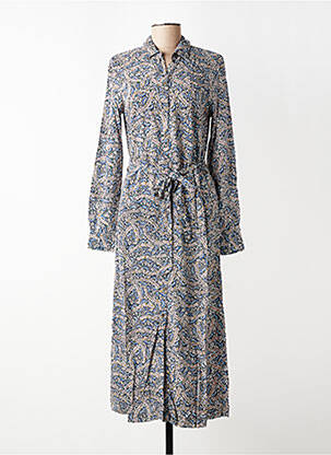 Robe longue manches longues manches longues bleu GARCIA femme