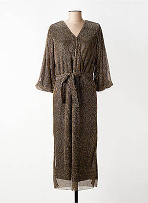 Robe longue coupe cintrée manches 3/4 noir GARCIA femme