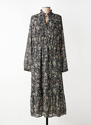 Robe longue manches longues manches longues noir GARCIA femme