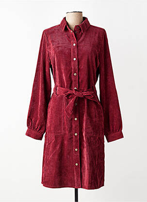 Robe mi-longue manches longues manches longues rouge GARCIA femme
