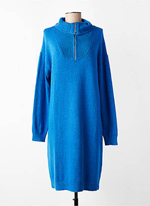 Robe pull coupe droite manches longues bleu STREET ONE femme