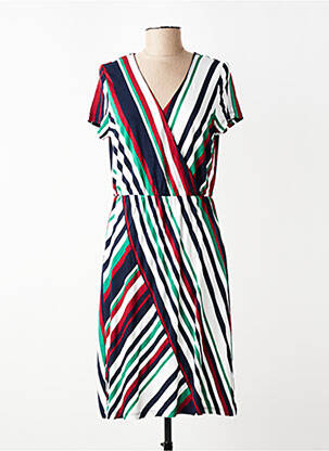 Robe mi-longue manches courtes manches courtes blanc STREET ONE femme