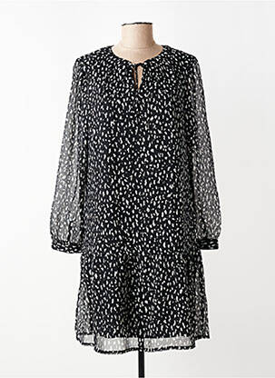 Robe mi-longue imprimé fantaisie manches longues noir STREET ONE femme