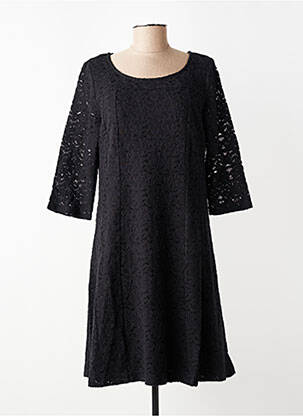 Robe mi-longue manches courtes manches courtes noir STREET ONE femme