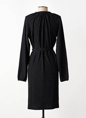 Robe mi-longue manches longues manches longues noir GEISHA femme