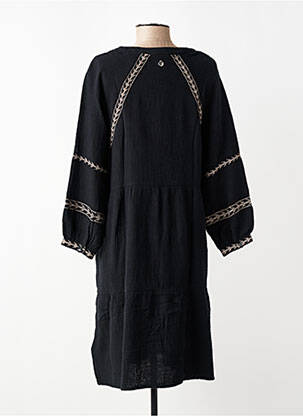 Robe mi-longue manches longues manches longues noir STREET ONE femme