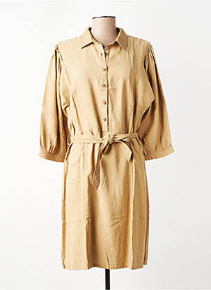 Robe mi-longue manches 3/4 manches 3/4 beige GARCIA femme