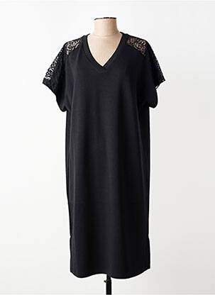 Robe mi-longue manches courtes manches courtes noir SOYACONCEPT femme