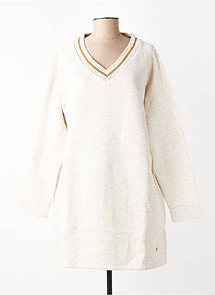 Pull tunique manches longues manches longues beige LES TROPEZIENNES PAR M.BELARBI femme