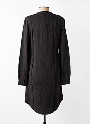 Robe mi-longue manches longues manches longues noir GEISHA femme