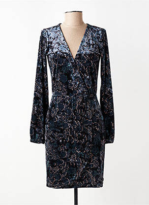 Robe mi-longue manches longues manches longues bleu GARCIA femme