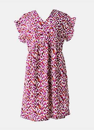 Robe mi-longue doublure manches courtes violet LE TEMPS DES CERISES fille
