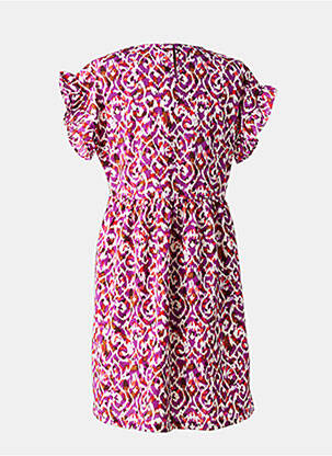 Robe mi-longue doublure manches courtes violet LE TEMPS DES CERISES fille