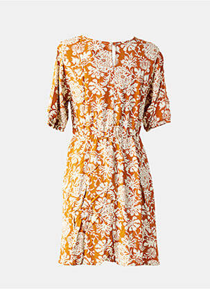 Robe courte imprimé fantaisie manches courtes orange LE TEMPS DES CERISES fille