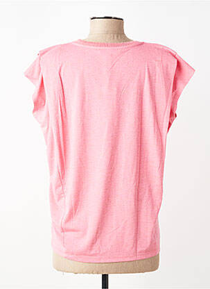 T-shirt col v manches courtes rose GARCIA femme