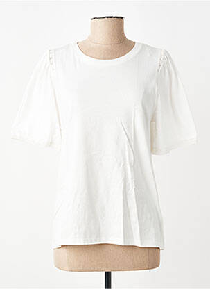 T-shirt coupe droite manches courtes blanc GEISHA femme