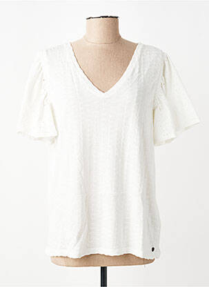 Top manches courtes manches courtes blanc GARCIA femme