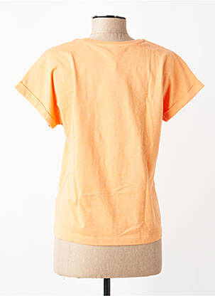 T-shirt sérigraphie floquée manches courtes orange GARCIA femme