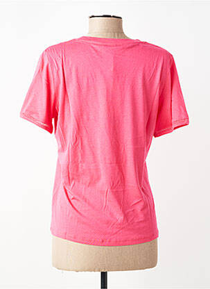 T-shirt col v manches courtes rose GARCIA femme