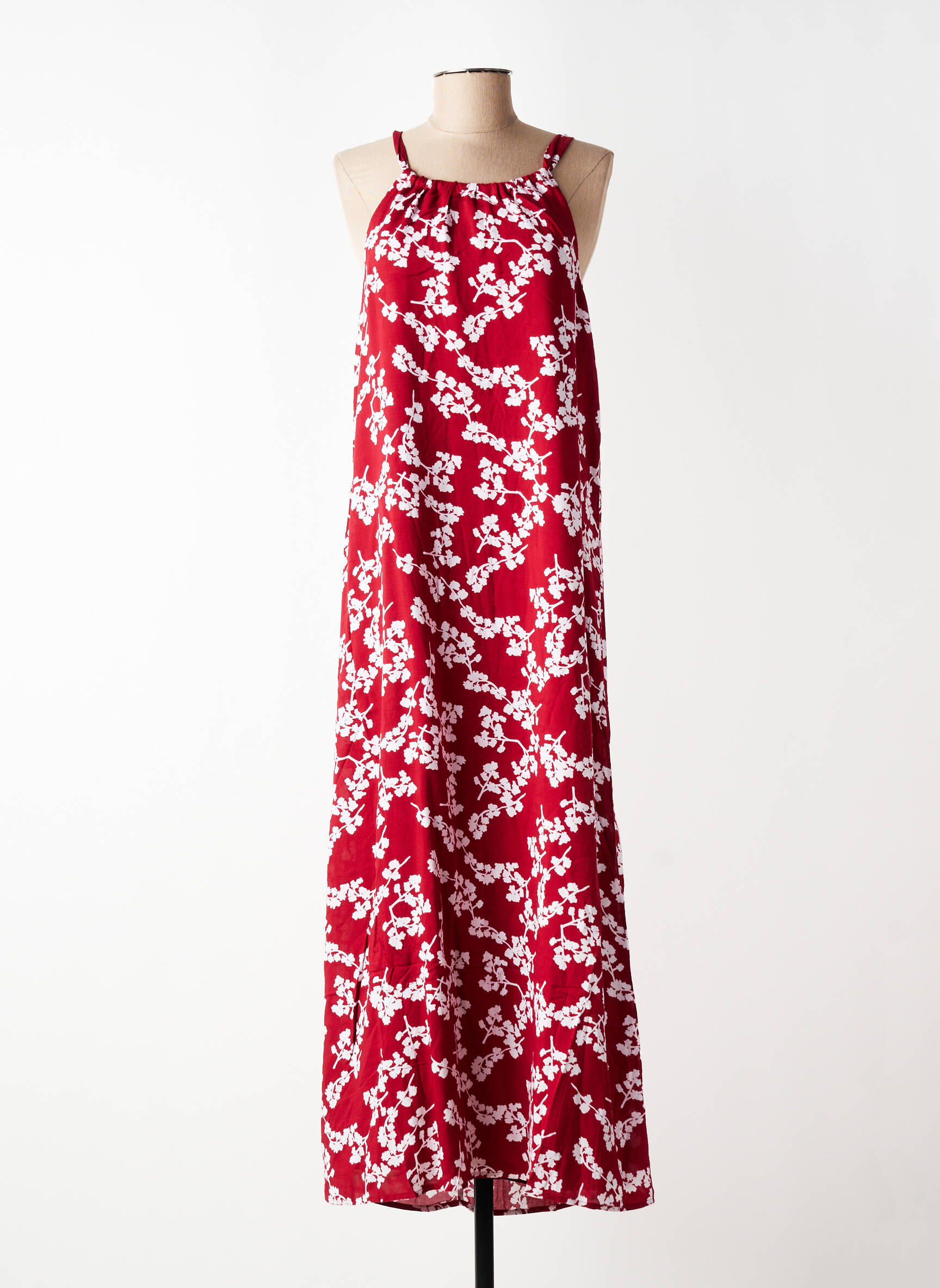Robe longue imprimé fleurs sans manche rouge STREET ONE femme