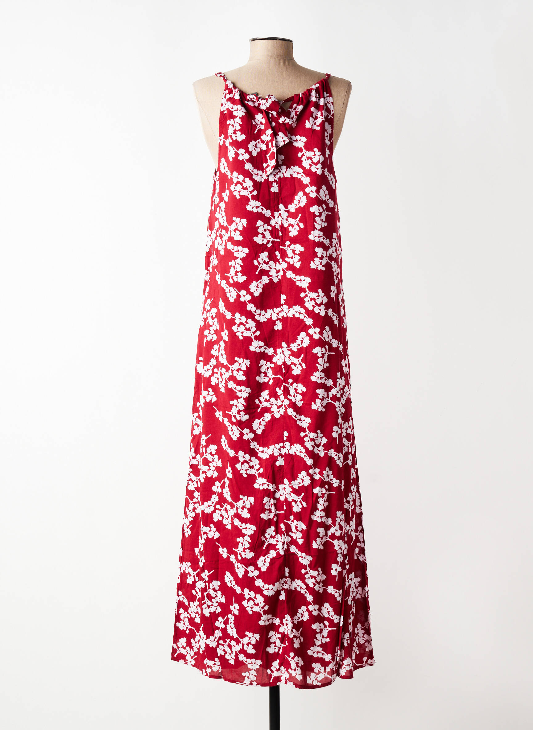 Robe longue imprimé fleurs sans manche rouge STREET ONE femme