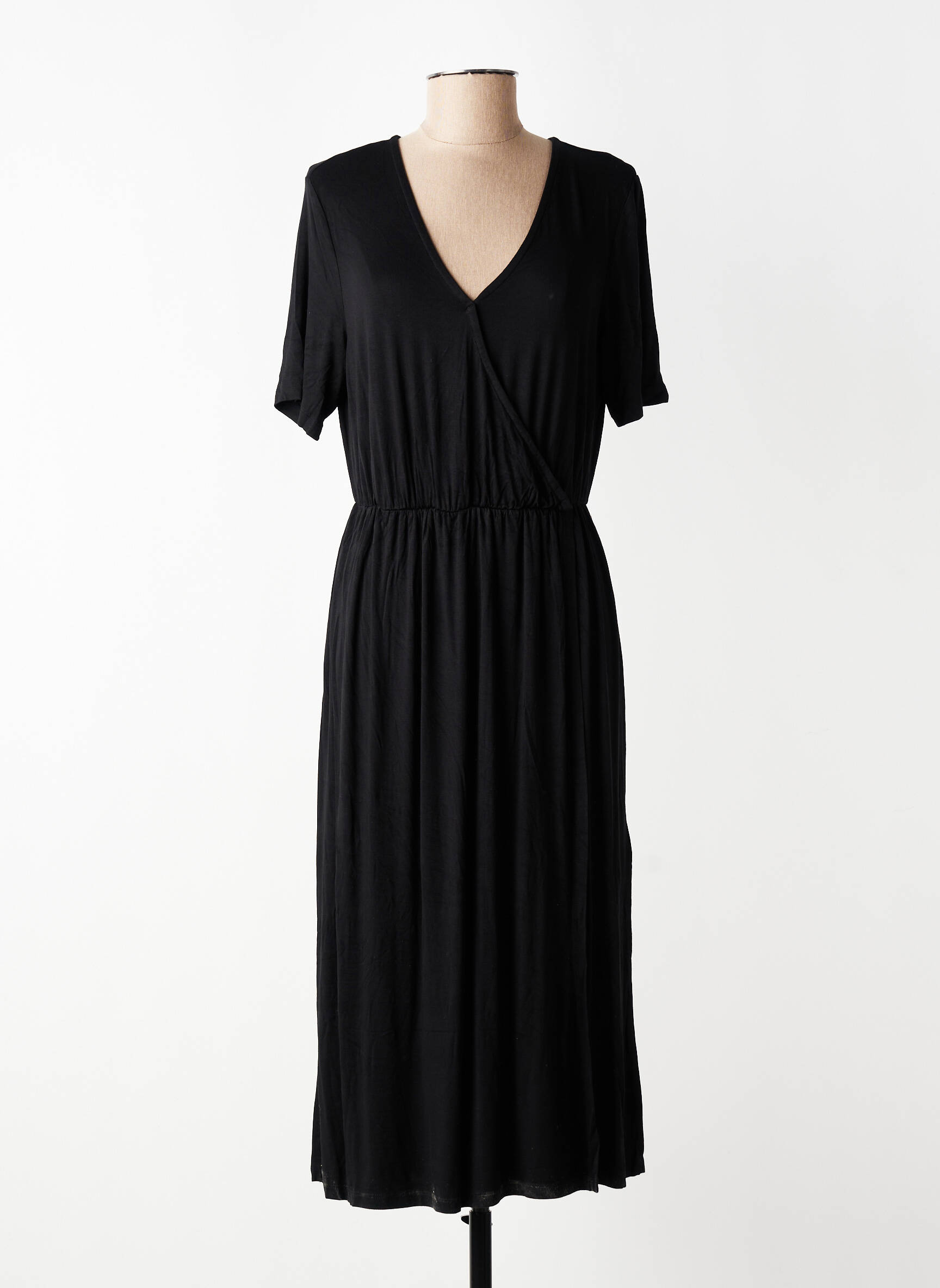 Robe longue manches courtes manches courtes noir STREET ONE femme