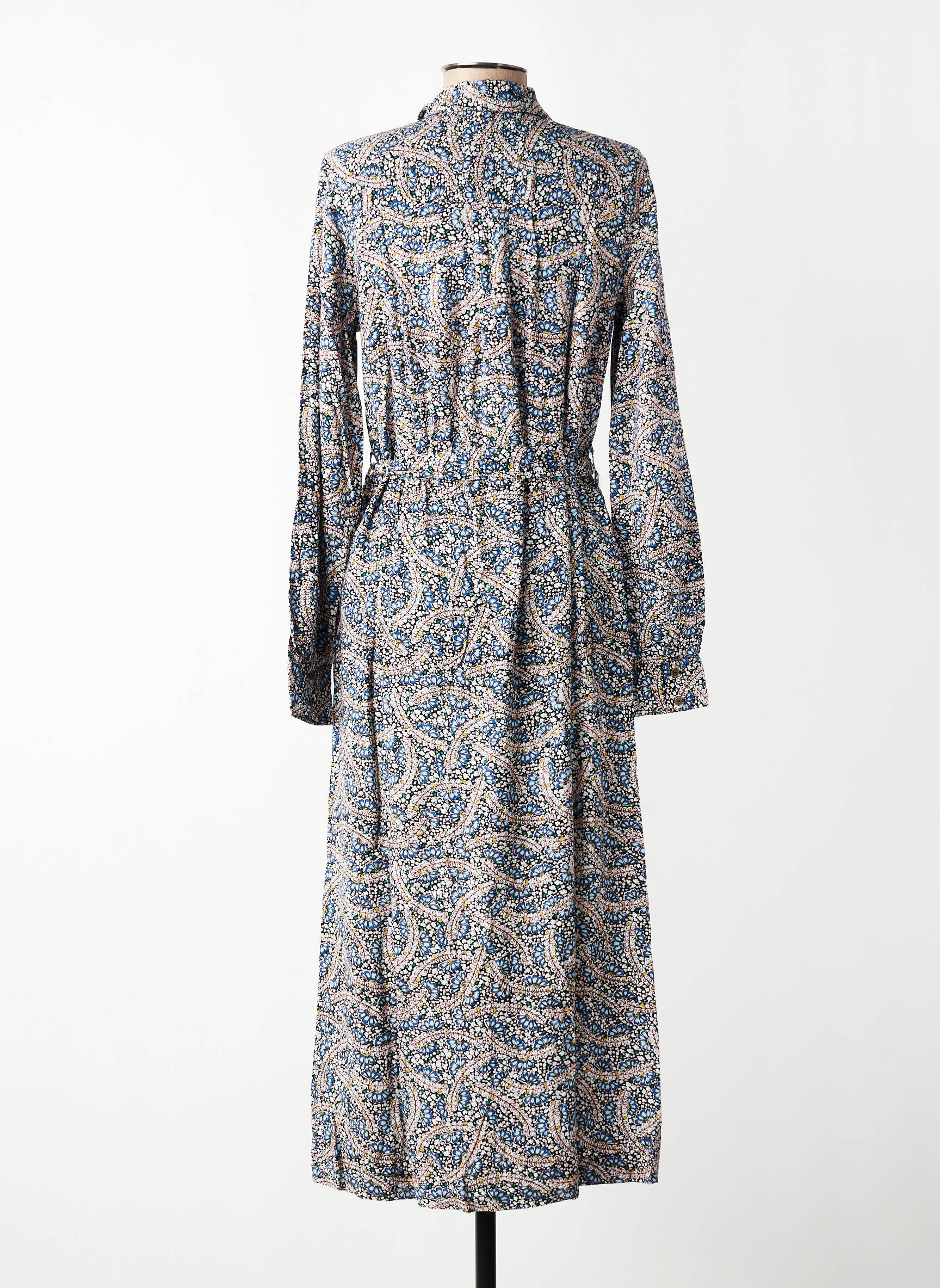 Robe longue manches longues manches longues bleu GARCIA femme