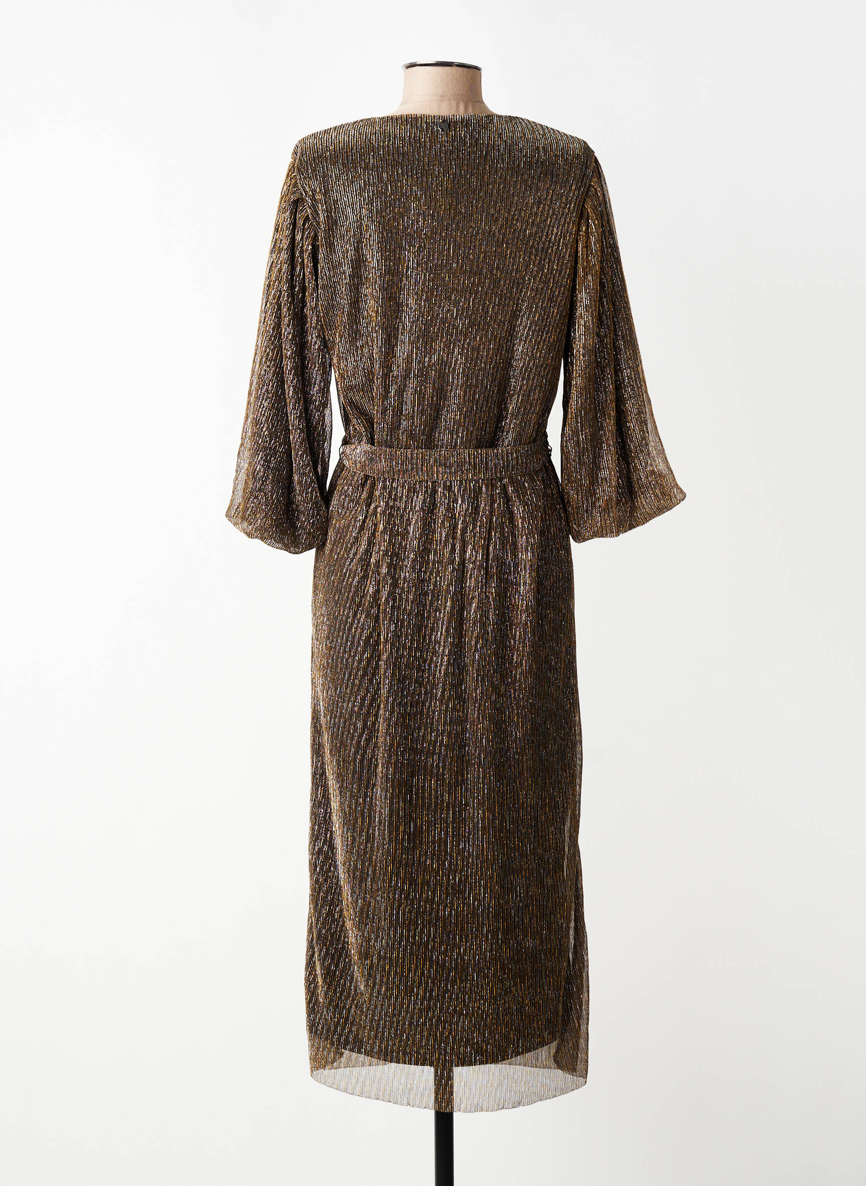 Robe longue coupe cintrée manches 3/4 noir GARCIA femme