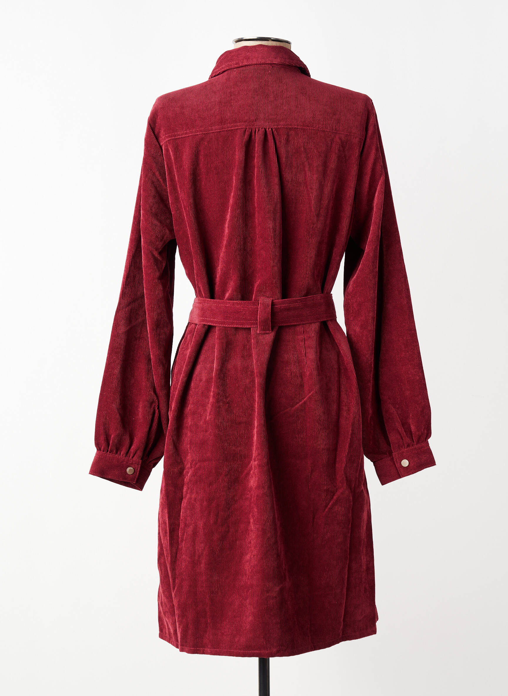 Robe mi-longue manches longues manches longues rouge GARCIA femme