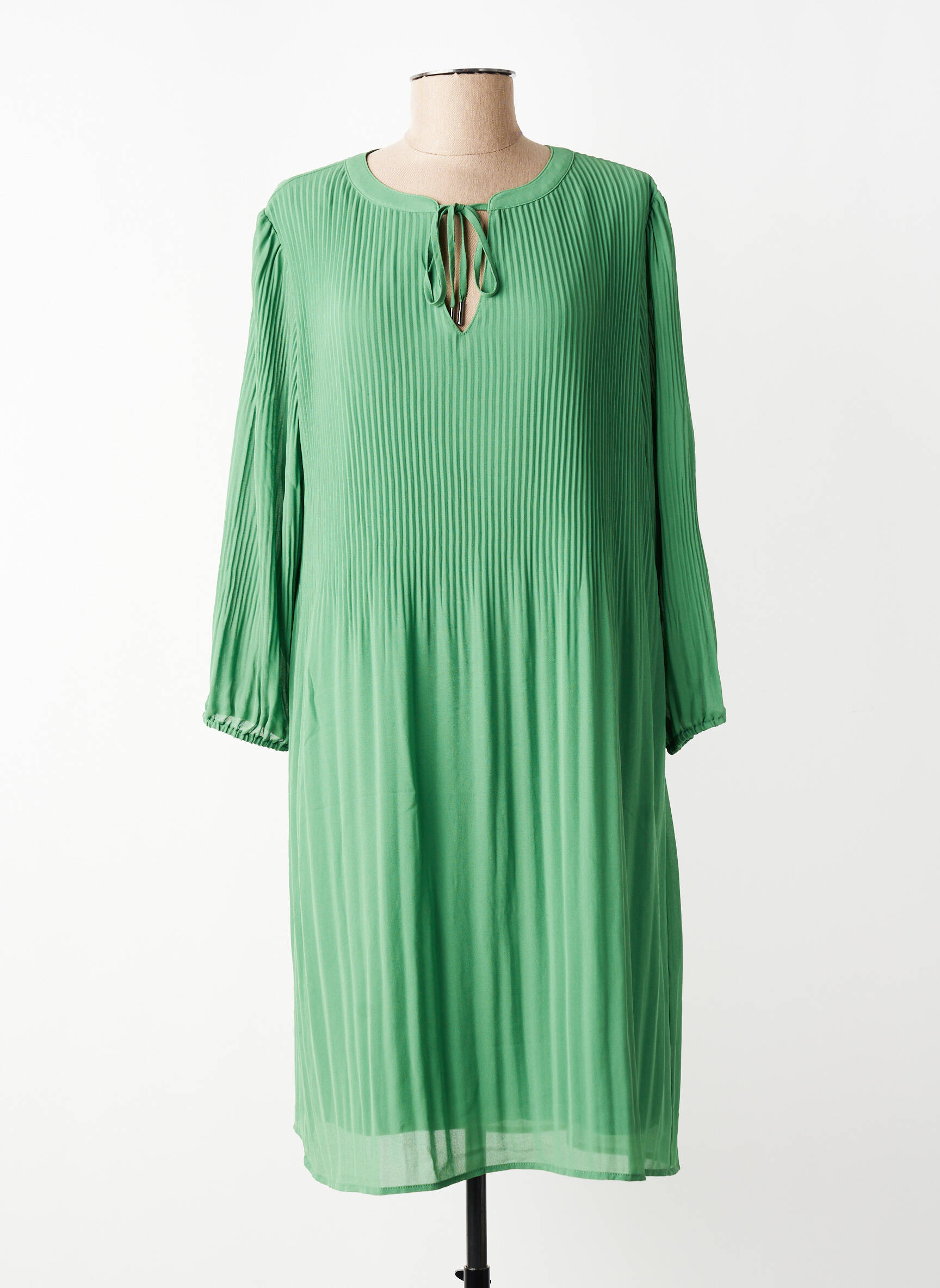 Robe mi-longue manches longues manches longues vert STREET ONE femme