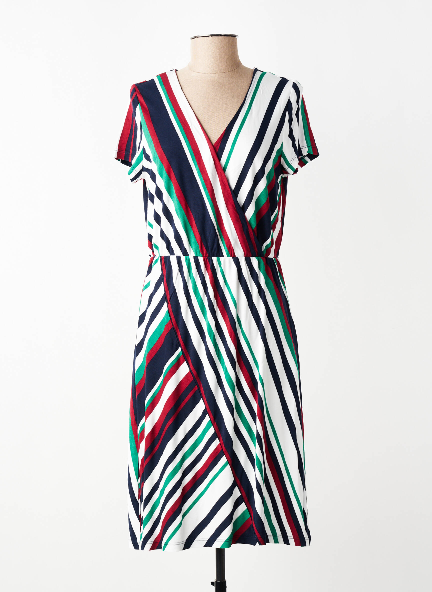 Robe mi-longue manches courtes manches courtes blanc STREET ONE femme