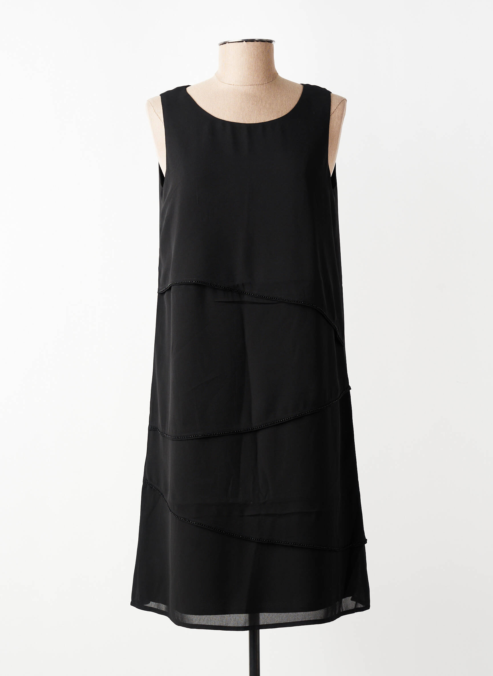 Robe mi-longue sans manche sans manche noir STREET ONE femme
