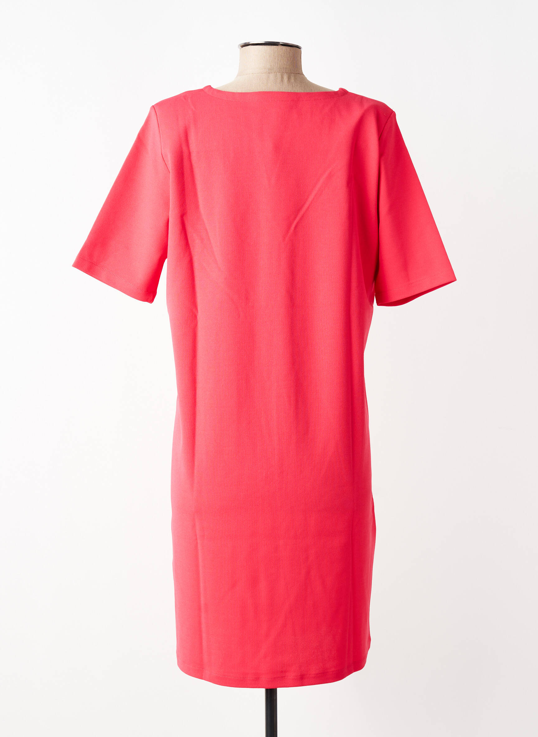 Robe mi-longue tissage crêpe manches courtes rouge GARCIA femme