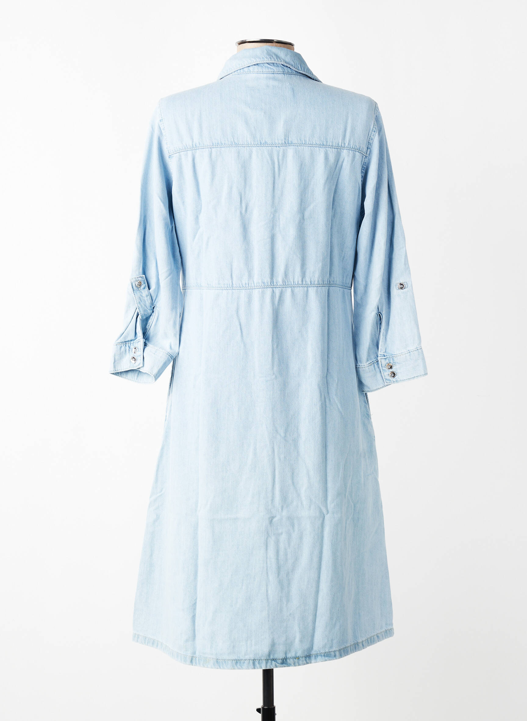 Robe mi-longue manches longues manches longues bleu STREET ONE femme