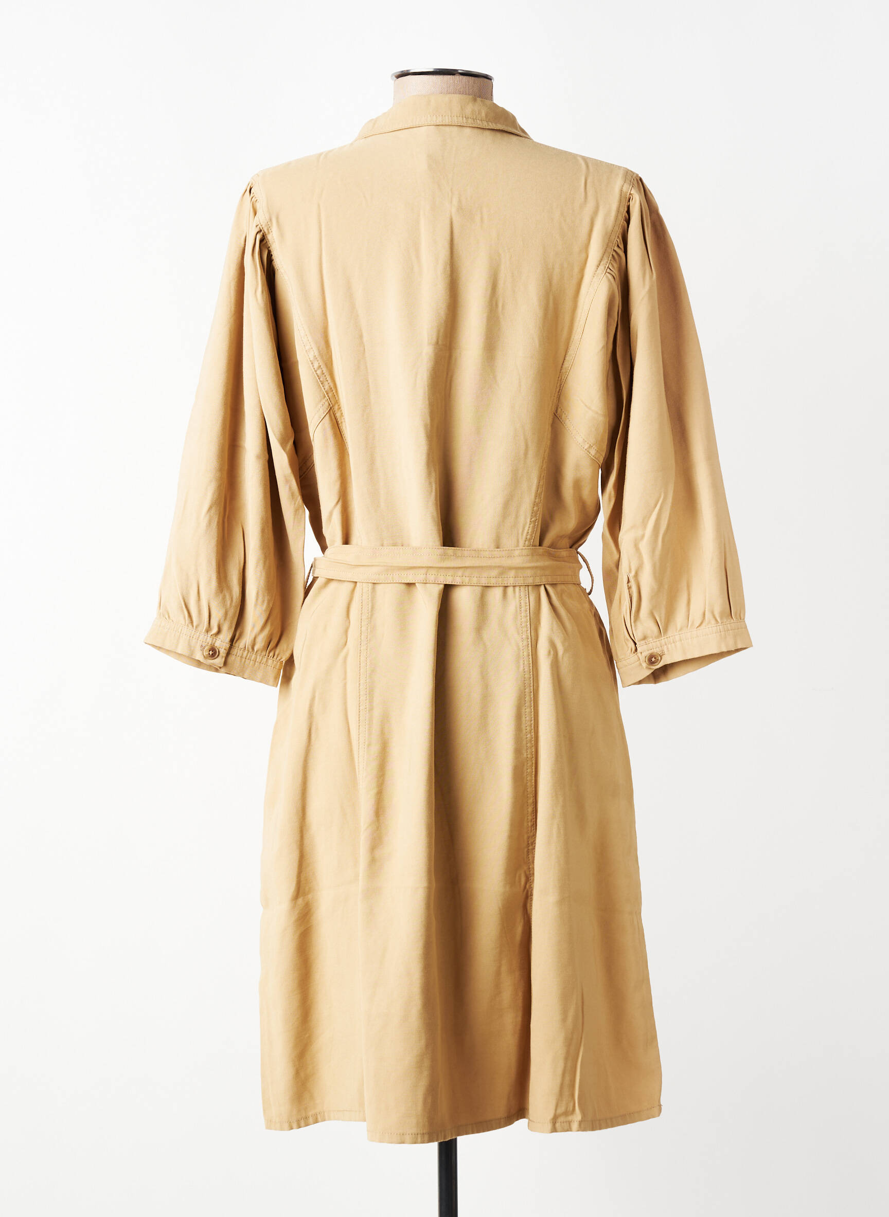 Robe mi-longue manches 3/4 manches 3/4 beige GARCIA femme