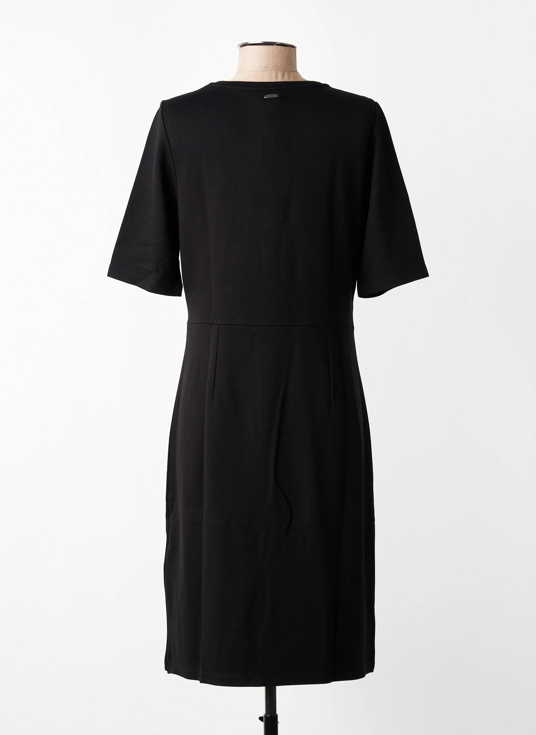 Robe mi-longue manches courtes manches courtes noir STREET ONE femme