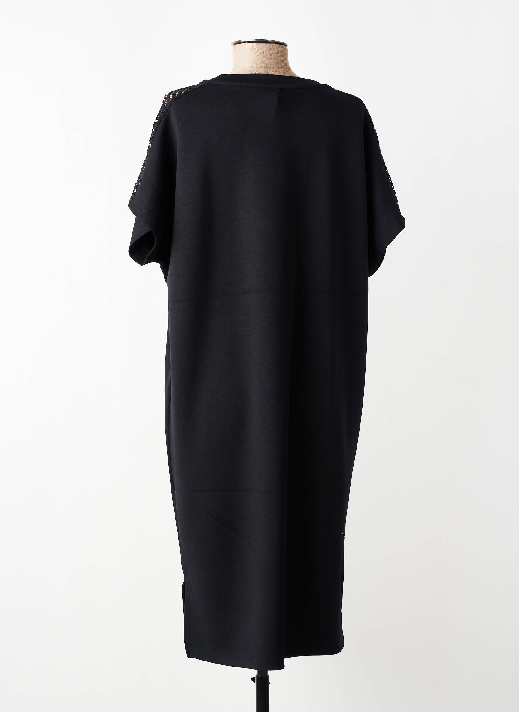 Robe mi-longue manches courtes manches courtes noir SOYACONCEPT femme