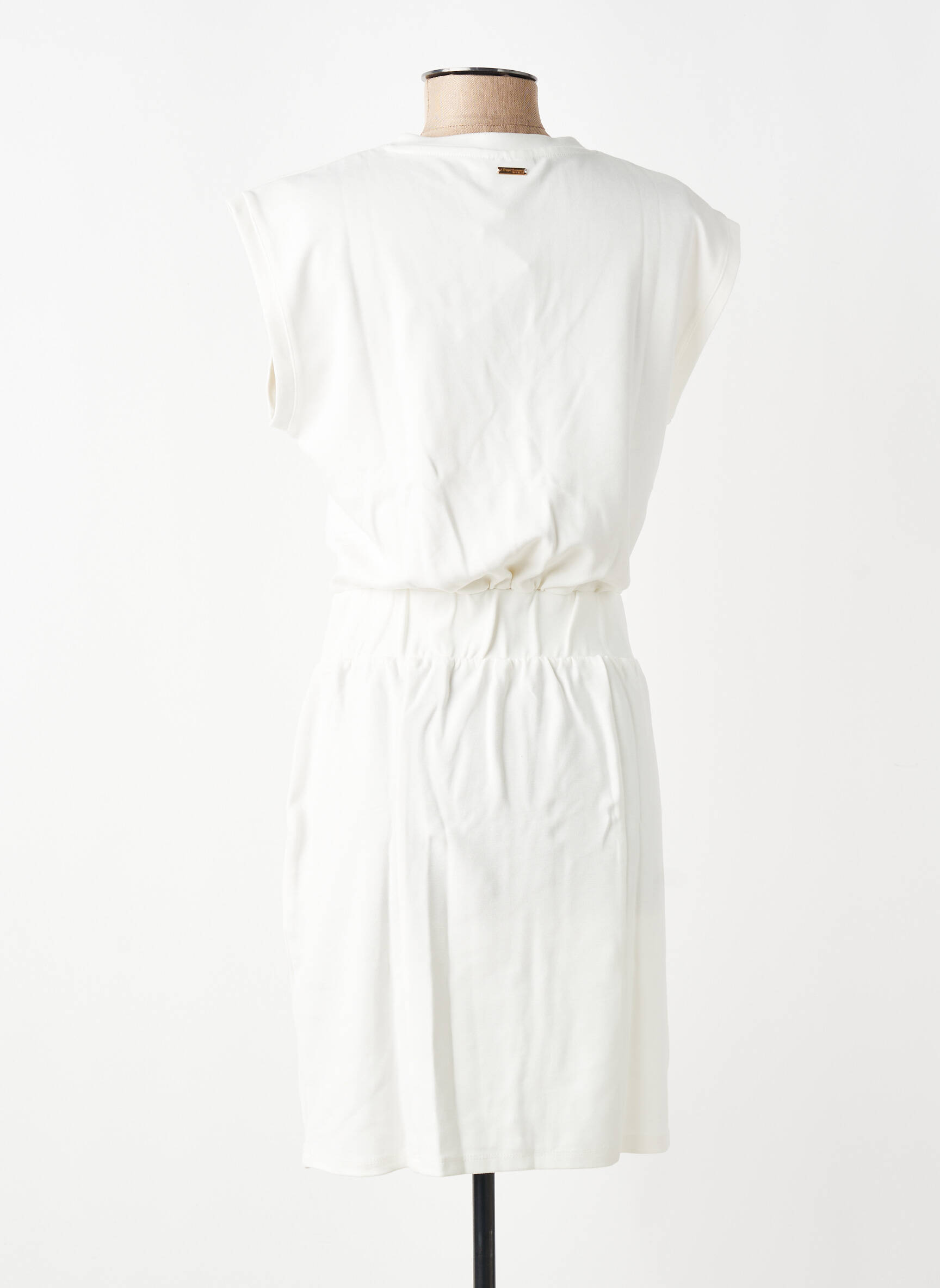 Robe mi-longue manches courtes manches courtes blanc LES TROPEZIENNES PAR M.BELARBI femme