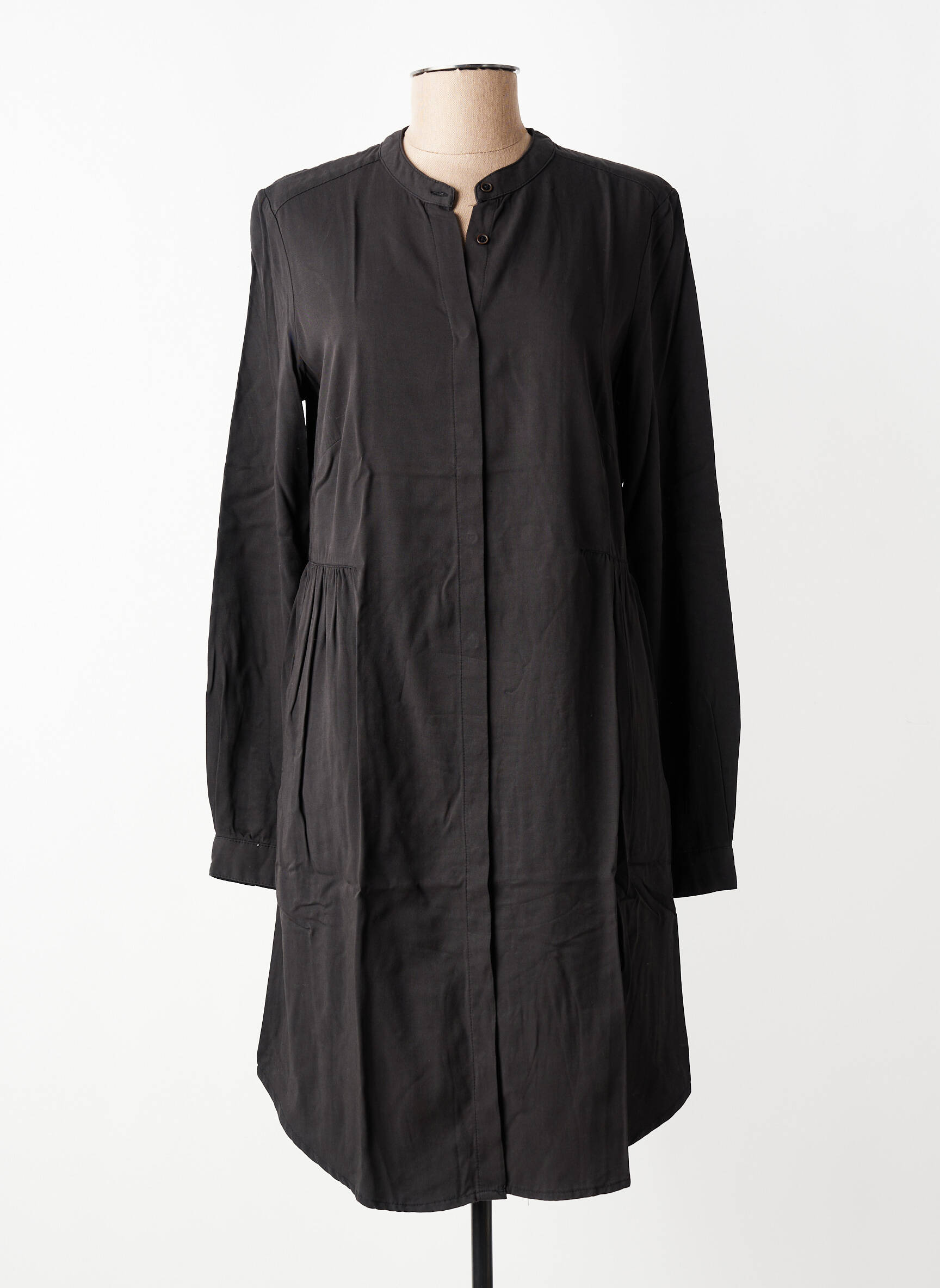 Robe mi-longue manches longues manches longues noir GEISHA femme