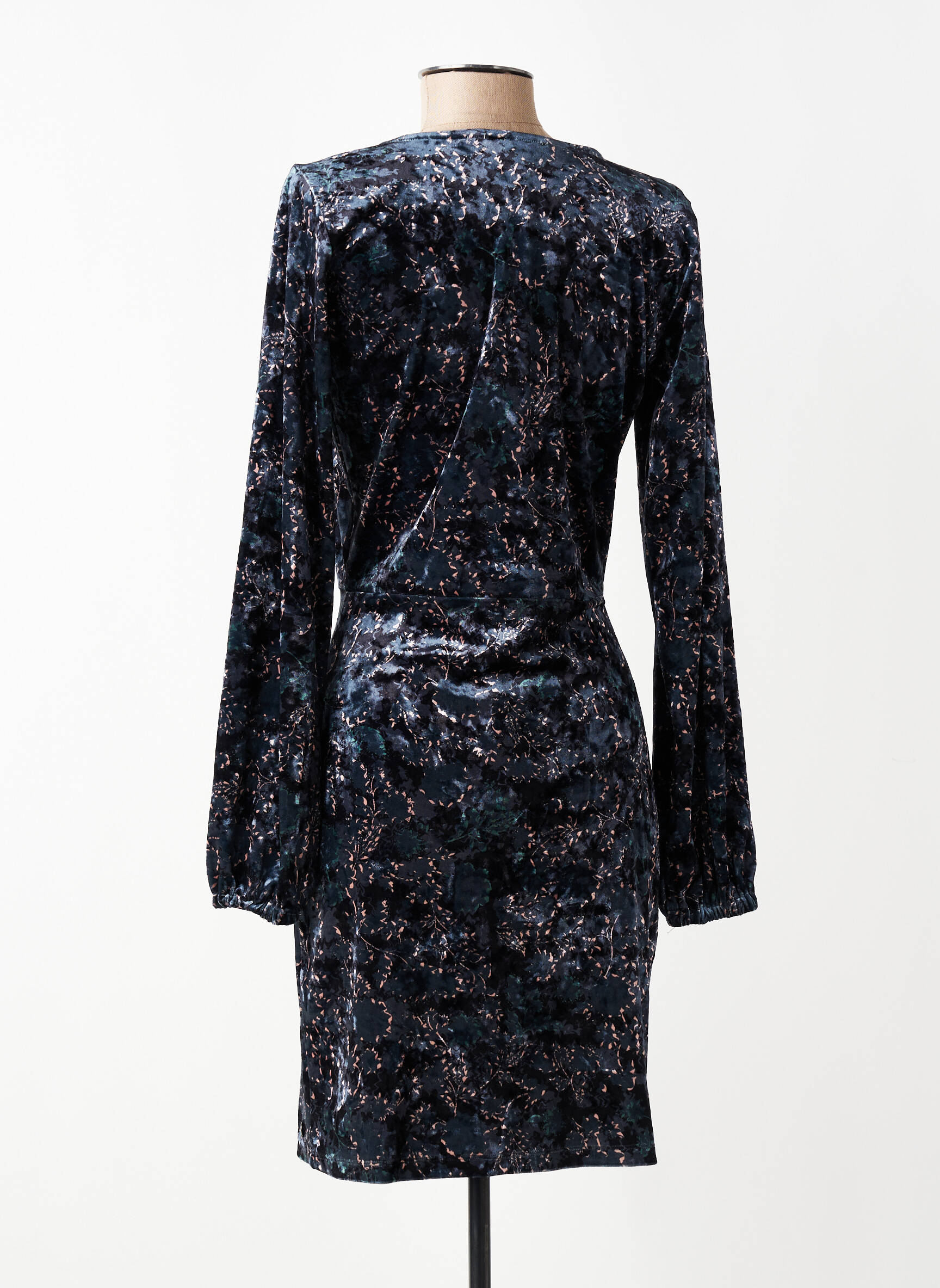 Robe mi-longue manches longues manches longues bleu GARCIA femme