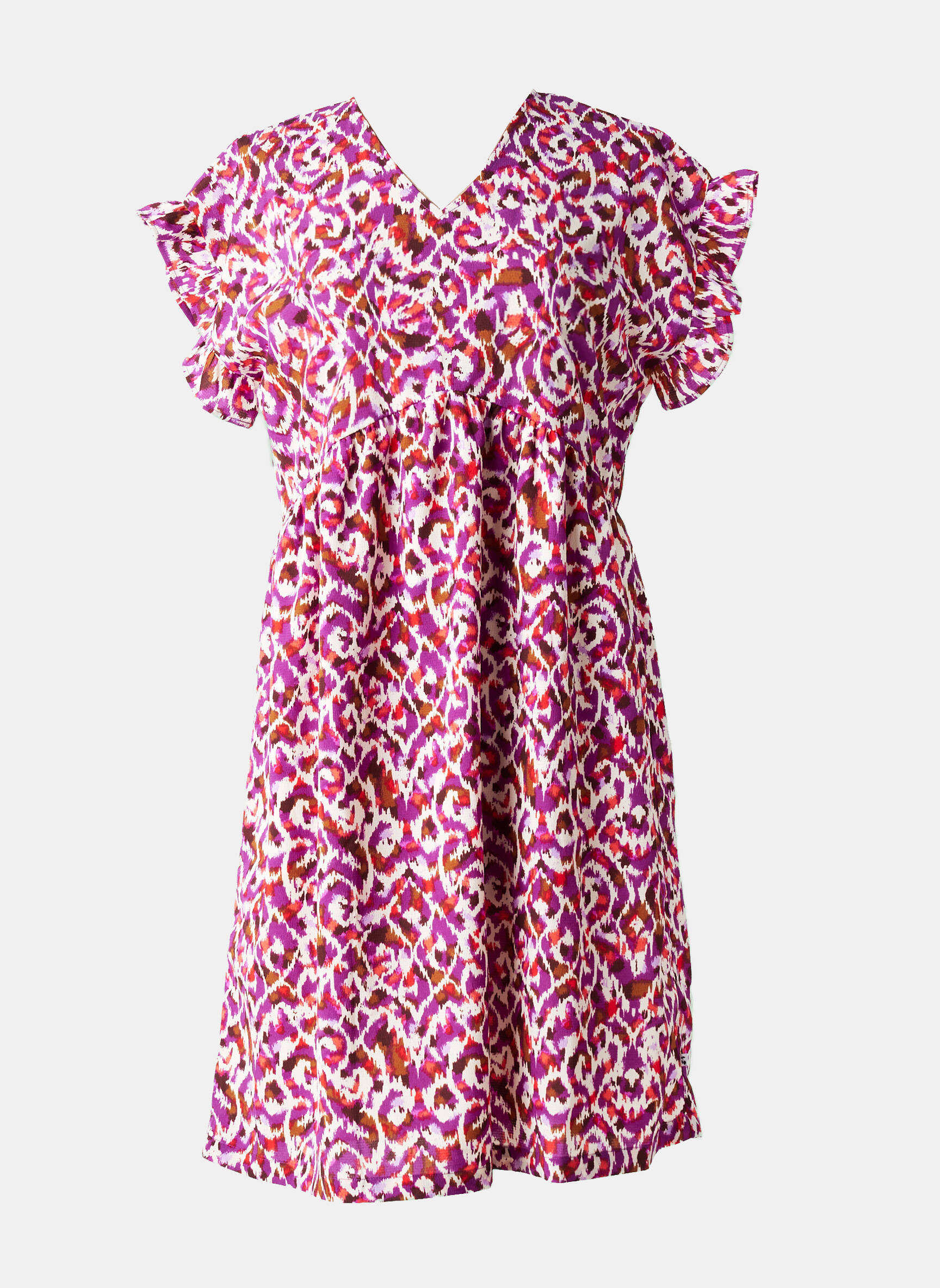 Robe mi-longue doublure manches courtes violet LE TEMPS DES CERISES fille
