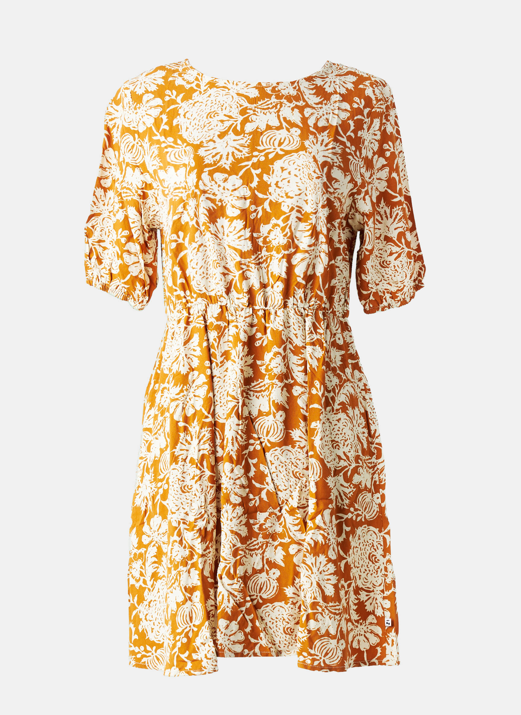 Robe courte imprimé fantaisie manches courtes orange LE TEMPS DES CERISES fille