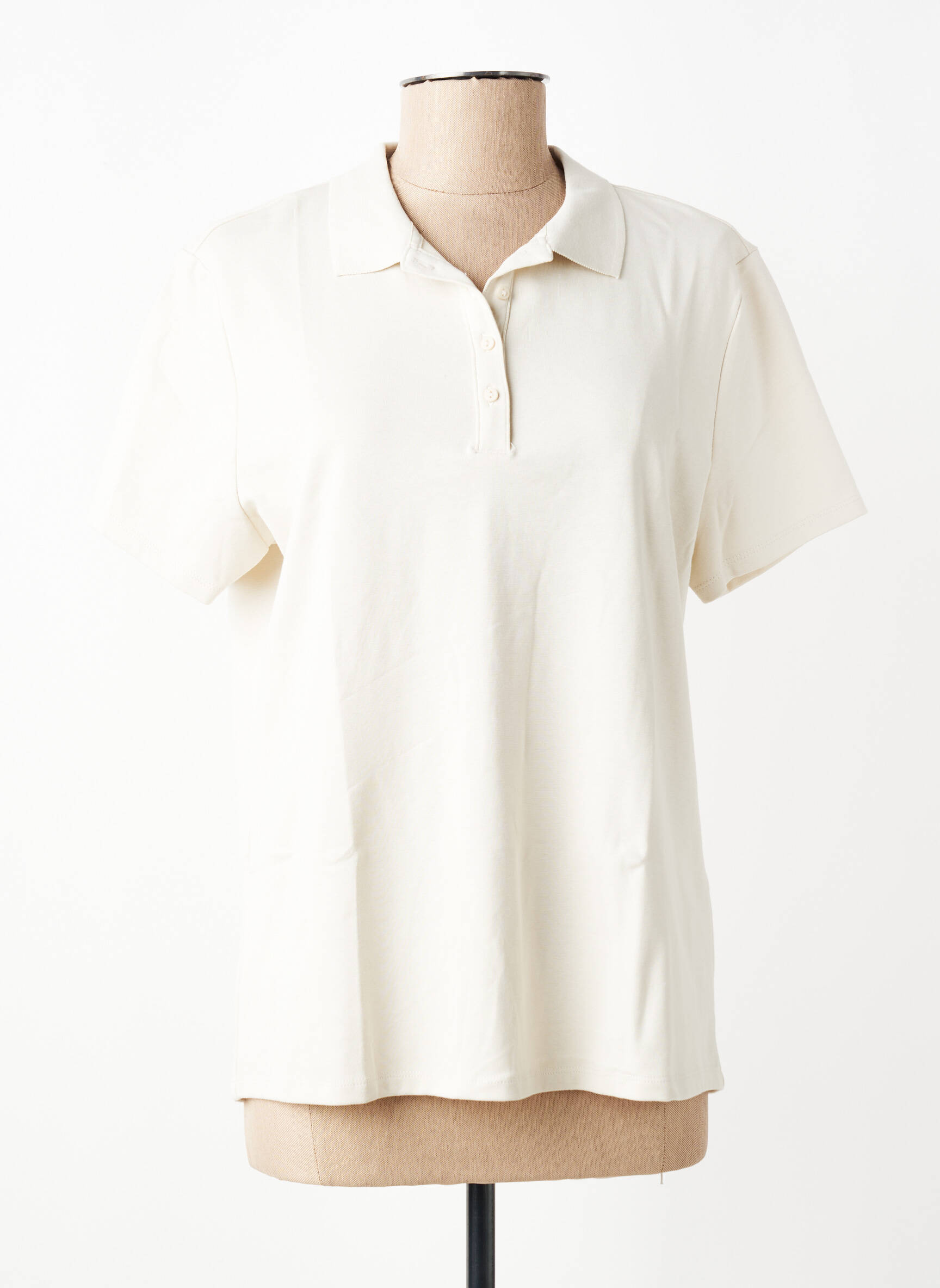 Polo coupe droite manches courtes beige STREET ONE femme